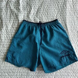 Vintage Blue and Teal checkered Umbro shorts Adult Small